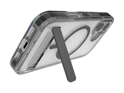 Zagg Santa Cruz Snap - Baksidedeksel for mobiltelefon - med stativ - MagSafe-samsvar - kullsort - for Apple iPhone 17