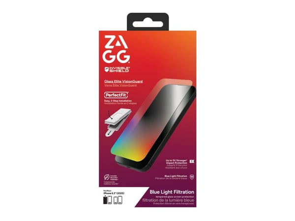 ZAGG InvisibleShield Glass Elite VisionGuard - Skjermbeskyttelse for mobiltelefon - glass - for Apple iPhone 17