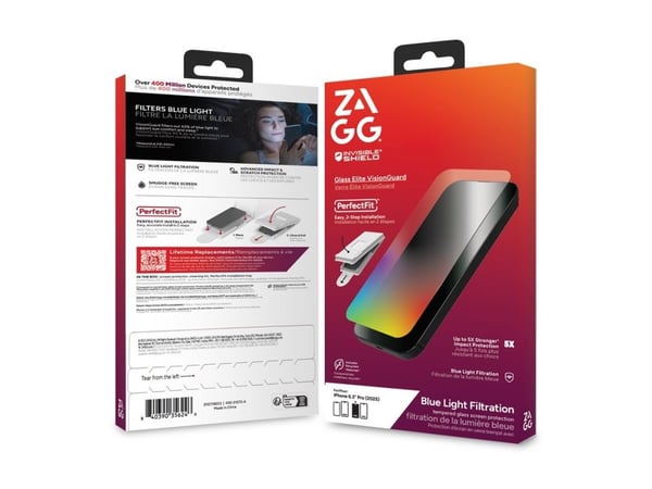ZAGG InvisibleShield Glass Elite VisionGuard - Skjermbeskyttelse for mobiltelefon - glass - for Apple iPhone 17 Pro