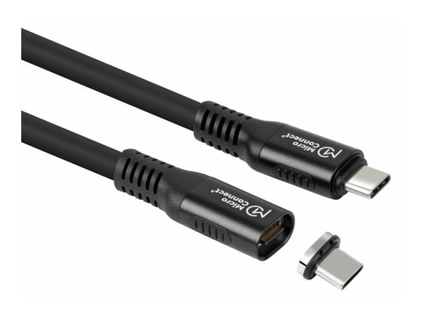 MicroConnect Premium - USB-kabel - 24 pin USB-C (hann) til 24 pin USB-C (hann) avtakbar og magnetisk - USB4 Gen3x2 - 48 V - 5 A - 50 cm - 8K-støtte...