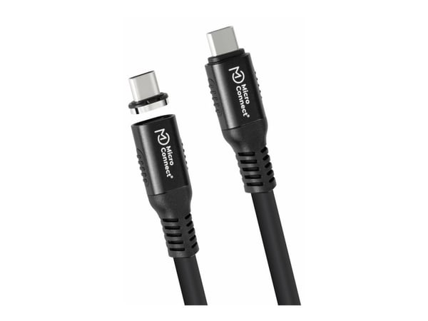 MicroConnect Premium - USB-kabel - 24 pin USB-C (hann) til 24 pin USB-C (hann) avtakbar og magnetisk - USB4 Gen3x2 - 48 V - 5 A - 50 cm - 8K-støtte...