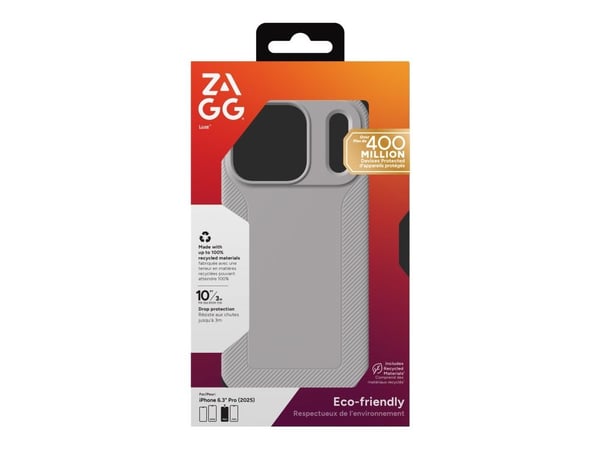 ZAGG Luxe Snap - Baksidedeksel for mobiltelefon - MagSafe-samsvar - grå - for Apple iPhone 17 Pro