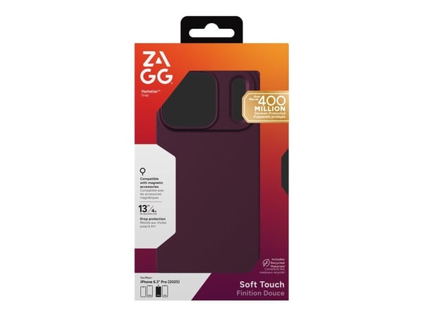 ZAGG Manhattan Snap, Suojus, Apple, iPhone 17 Pro, 16,5 cm (6.5"), Cherry colour