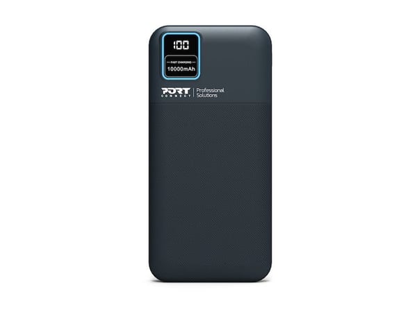 PORT Connect - Strømbank - 10000 mAh - 2.1 A - QC - 2 utgangskontakter (2 x USB) - på kabel: USB-A