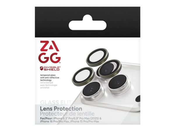 ZAGG InvisibleShield Premium GL - Linsebeskytter for mobiltelefon - sjøtang - for Apple iPhone 15 Pro, 15 Pro Max, 16 Pro, 16 Pro Max, 17 Pro, 17 P...
