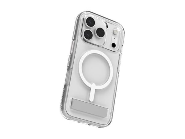 ZAGG Crystal Palace Snap Kickstand (Button Cover), Suojus, Apple, iPhone 17, 16 cm (6.3"), Läpinäkyvä