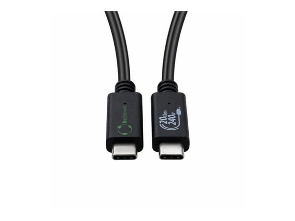 Microconnect ECO-USB3.2CC0.25, 0,25 m, USB C, USB C, USB 3.2 Gen 2x2, Sort