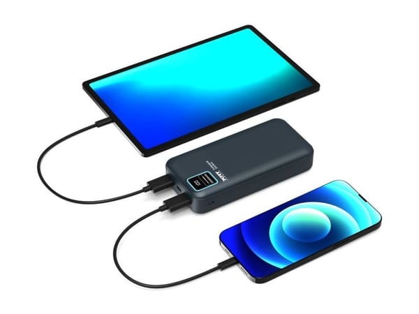PORT Connect Enduring - Strømbank - 20000 mAh - 74 Wh - 2.1 A - QC - 2 utgangskontakter (2 x USB) - på kabel: USB-A