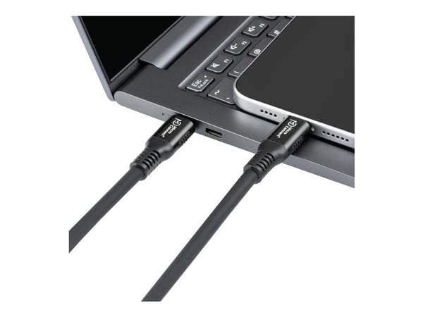 MicroConnect Premium - USB-kabel - 24 pin USB-C (hann) til 24 pin USB-C (hann) avtakbar og magnetisk - USB4 Gen3x2 - 48 V - 5 A - 1 m - 8K-støtte, ...
