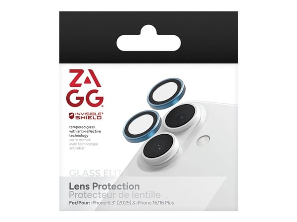 ZAGG InvisibleShield Premium GL - Linsebeskytter for mobiltelefon - blå - for Apple iPhone 16, 16 Plus