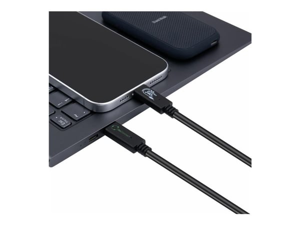 Microconnect ECO-USB3.2CC0.25, 0,25 m, USB C, USB C, USB 3.2 Gen 2x2, Sort