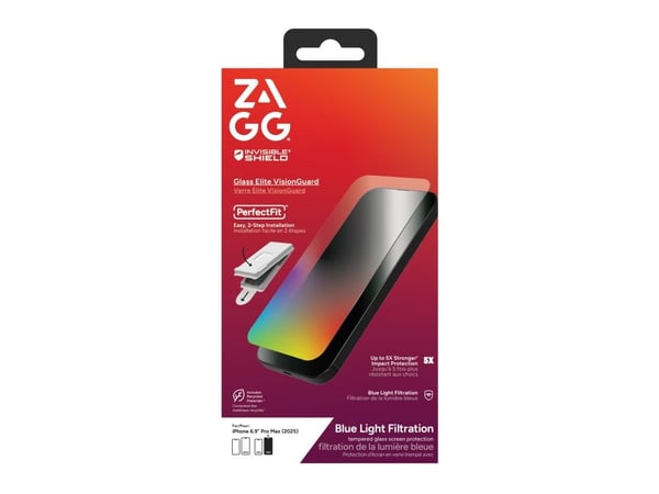 ZAGG InvisibleShield Glass Elite VisionGuard - Skjermbeskyttelse for mobiltelefon - glass - for Apple iPhone 17 Pro Max