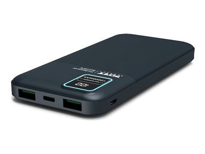 PORT Connect - Strømbank - 10000 mAh - 2.1 A - QC - 2 utgangskontakter (2 x USB) - på kabel: USB-A