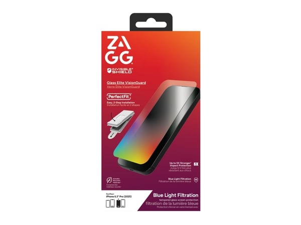 ZAGG InvisibleShield Glass Elite VisionGuard - Skjermbeskyttelse for mobiltelefon - glass - for Apple iPhone 17 Pro