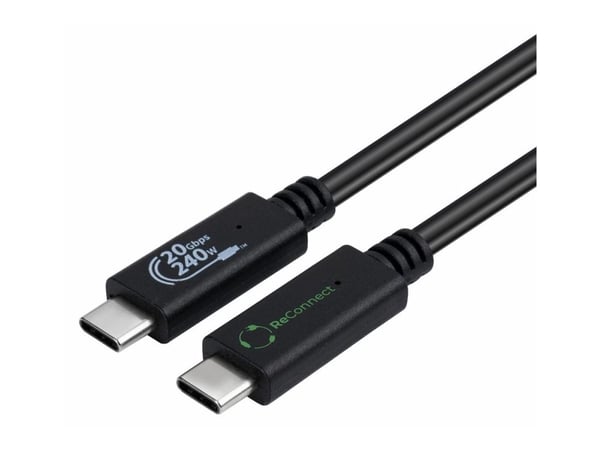 Microconnect ECO-USB3.2CC0.25, 0,25 m, USB C, USB C, USB 3.2 Gen 2x2, Sort