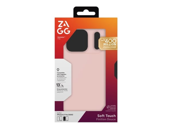 ZAGG Manhattan Snap, Suojus, Apple, iPhone 17 Pro, 16 cm (6.3"), Vaaleanpunainen