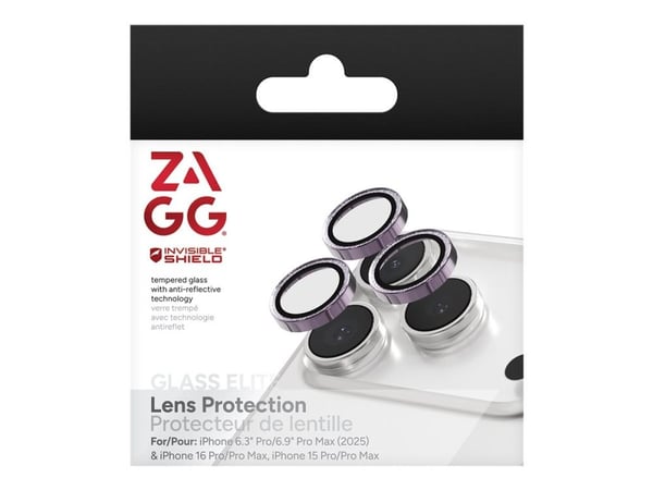 ZAGG InvisibleShield Premium GL - Linsebeskytter for mobiltelefon - purpur - for Apple iPhone 15 Pro, 15 Pro Max, 16 Pro, 16 Pro Max, 17 Pro, 17 Pr...
