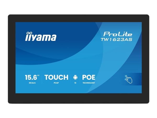 iiyama ProLite TW1623AS-B3P - Android PC - berøringspanel-PC 1 RK3568 - RAM 4 GB - SSD - eMMC 32 GB - Mali-G52 - Bluetooth 5.2, Gigabit Ethernet - ...