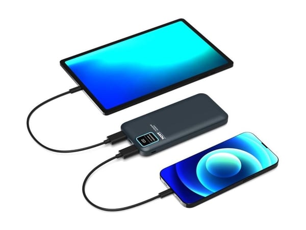 PORT Connect - Strømbank - 10000 mAh - 2.1 A - QC - 2 utgangskontakter (2 x USB) - på kabel: USB-A