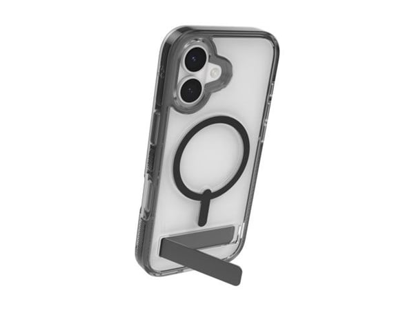 Zagg Santa Cruz Snap - Baksidedeksel for mobiltelefon - med stativ - MagSafe-samsvar - kullsort - for Apple iPhone 17