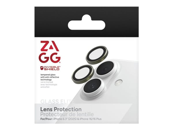 ZAGG InvisibleShield Premium GL - Linsebeskytter for mobiltelefon - sjøtang - for Apple iPhone 16, 16 Plus, 17