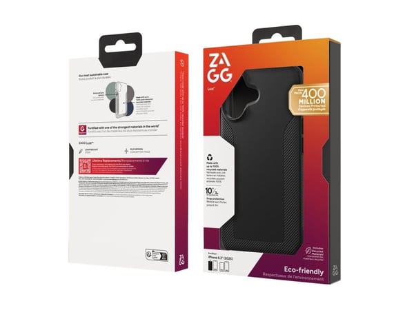 ZAGG Luxe - Baksidesskydd för mobiltelefon - MagSafe-kompatibilitet - svart - för Apple iPhone 17