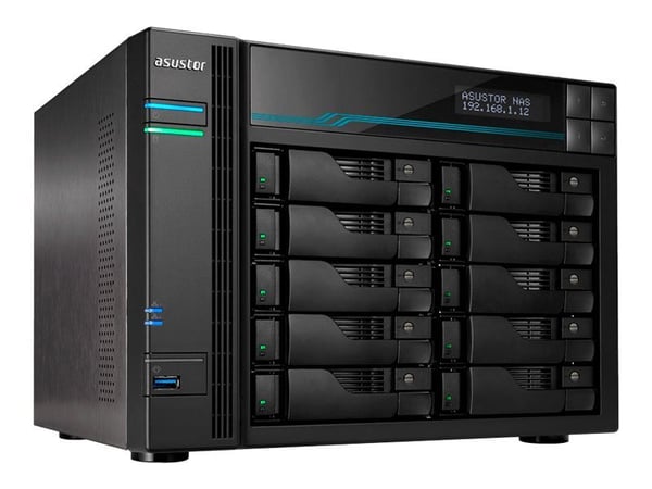 Asustor AS7110T, NAS, Työpöytä, Intel® Xeon®, 180 TB, Musta