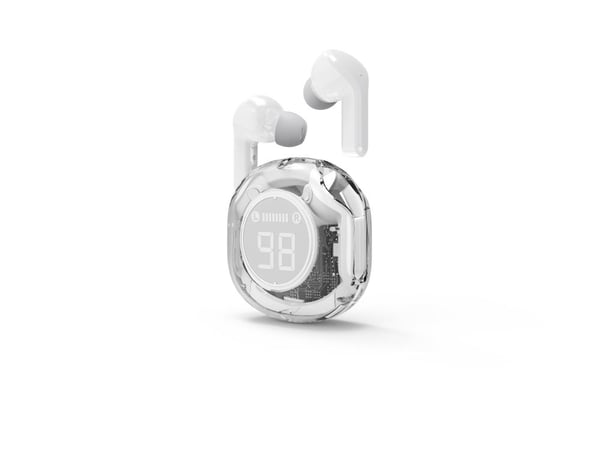 Gembird TWST-01 - True wireless-hodetelefoner med mikrofon - i øret - Bluetooth - hvit