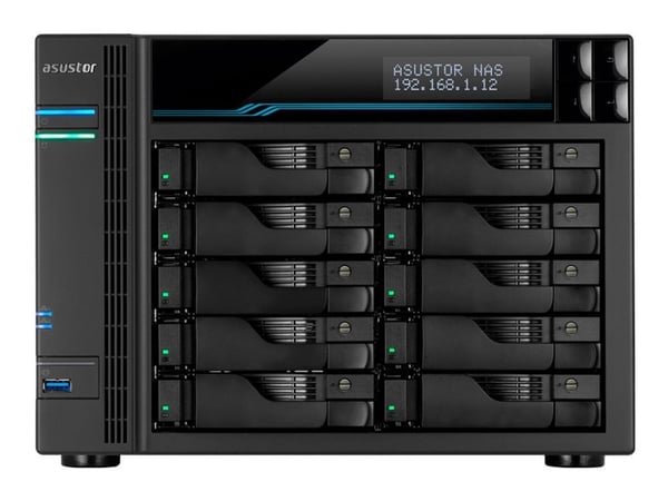 Asustor AS7110T, NAS, Työpöytä, Intel® Xeon®, 180 TB, Musta