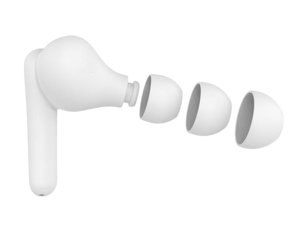 Belkin SoundForm Rhythm - True wireless-hodetelefoner med mikrofon - i øret - Bluetooth - aktiv støydemping - hvit