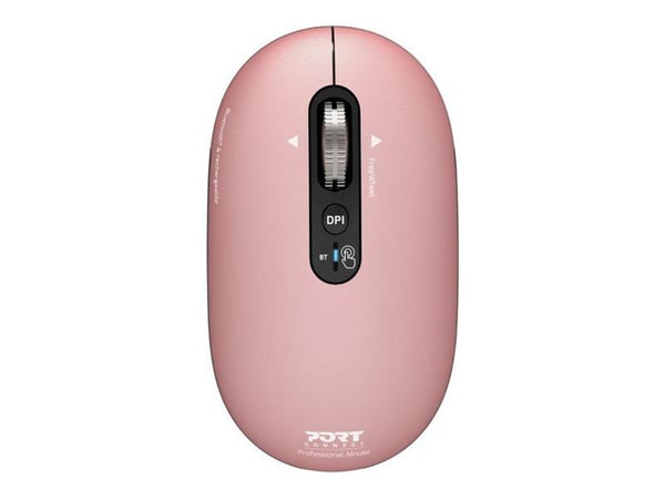 PORT Connect PURE COLOR - Mus - ladbar - høyre- og venstrehåndet - optisk - 5 knapper - trådløs - Bluetooth - kobberrose