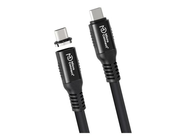 MicroConnect Premium - USB-kabel - 24 pin USB-C (hann) til 24 pin USB-C (hann) avtakbar og magnetisk - USB4 Gen3x2 - 48 V - 5 A - 50 cm - 8K-støtte...