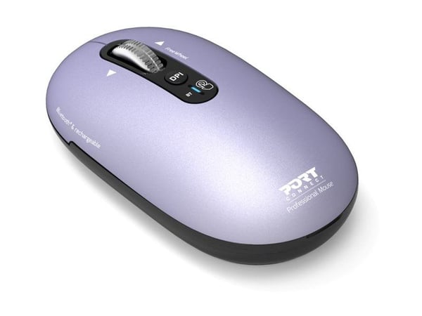 PORT Connect PURE COLOR - Mus - ladbar - høyre- og venstrehåndet - optisk - 5 knapper - trådløs - Bluetooth - iris