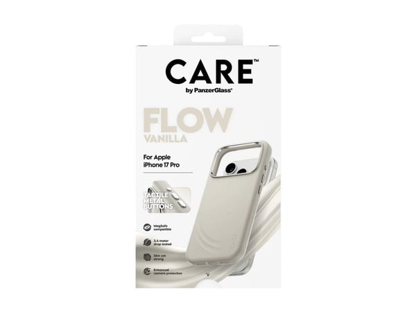 PanzerGlass CARE™ by ® Flow Case Vanilla w. MagSafe iPhone 17 Pro, Suojus, Apple, Apple - iPhone 17 Pro, 16 cm (6.3"), Beige