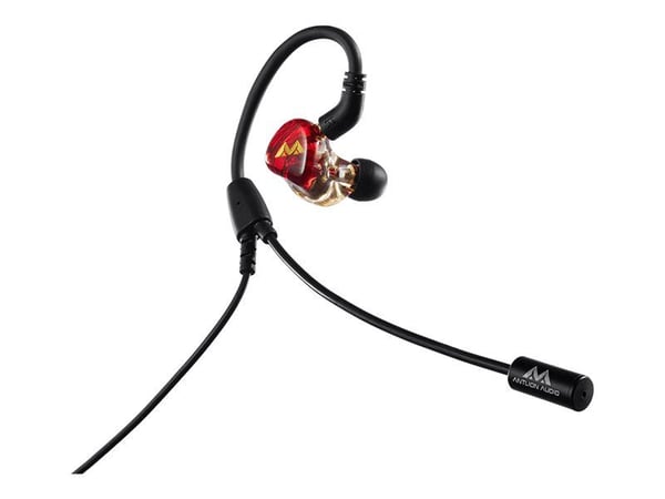 Antlion Audio Kimura Solo - Hodesett - i øret - kablet - 3,5 mm-jakk - lydisolerende - rød