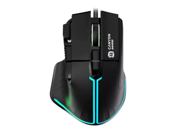 Canyon Gaming Fortnax GM-636 - Mus - ergonomisk - optisk - 9 knapper - kablet - USB-A - svart - hengeboks