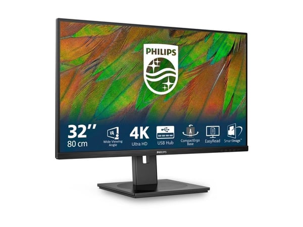 Philips 32B1N3800 - 3000 Series - LED-skjerm - 32" (31.5" synlig) - 3840 x 2160 4K UHD (2160p) @ 60 Hz - VA - 350 cd/m² - 3500:1 - 4 ms - 2xHDMI, D...