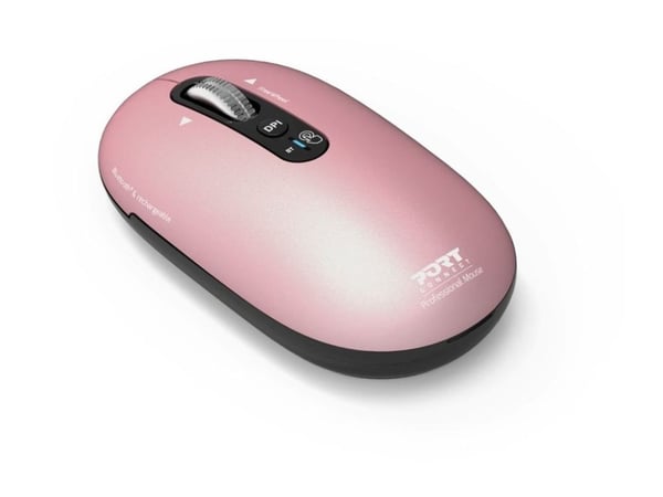 PORT Connect PURE COLOR - Mus - ladbar - høyre- og venstrehåndet - optisk - 5 knapper - trådløs - Bluetooth - kobberrose