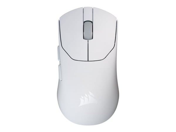 CORSAIR SABRE V2 PRO ULTRALIGHT - Mus - optisk - 5 knapper - kablet, trådløs - 2.4 GHz - USB trådløs mottaker - hvit