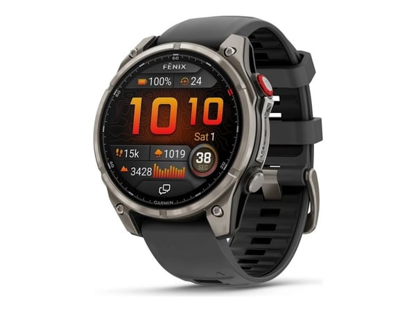 Garmin Fenix 8 Pro - 47 mm - titan - Ja sportklocka med rem - silikon - graphite/black - handledsstorlek: 125-208 mm - display 1.4" - 32 GB - Bluet...
