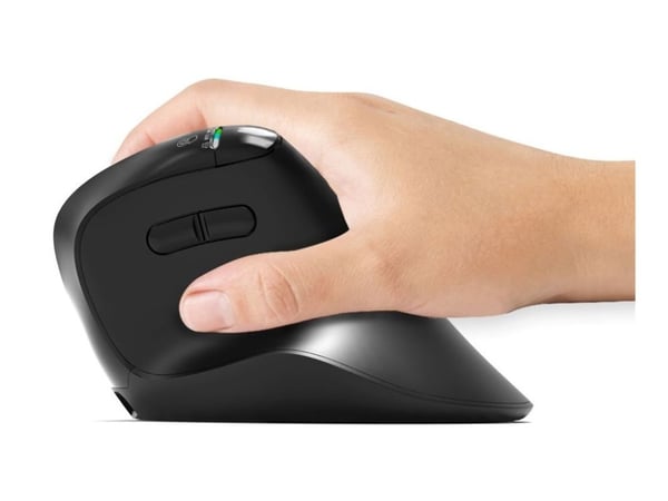 PORT - Mus - ergonomisk - optisk - 6 knapper - trådløs - 2.4 GHz, Bluetooth - USB trådløs mottaker - svart