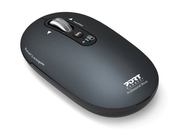 PORT Connect PURE COLOR - Mus - ladbar - høyre- og venstrehåndet - optisk - 5 knapper - trådløs - Bluetooth - skygge
