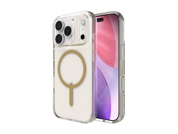 ZAGG Milan Snap - Baksidedeksel for mobiltelefon - MagSafe-samsvar - grafen - glitrende gull - for Apple iPhone 17 Pro