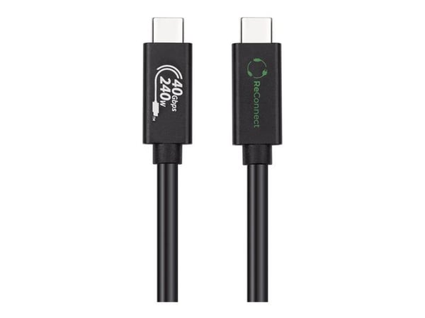 MicroConnect ReConnect - USB-kabel - 24 pin USB-C (hann) til 24 pin USB-C (hann) - USB4 Gen3x2 - 1.2 m - USB Power Delivery (100 W), 5K 60Hz støtte...