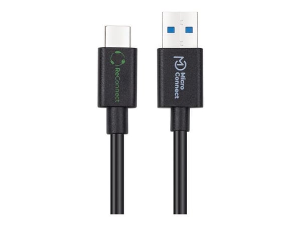 Microconnect ECO-USB3.2CA0.25 kabel USB USB 3.2 Gen 2 (3.1 Gen 2) 0,25 m USB A USB C Czarny
