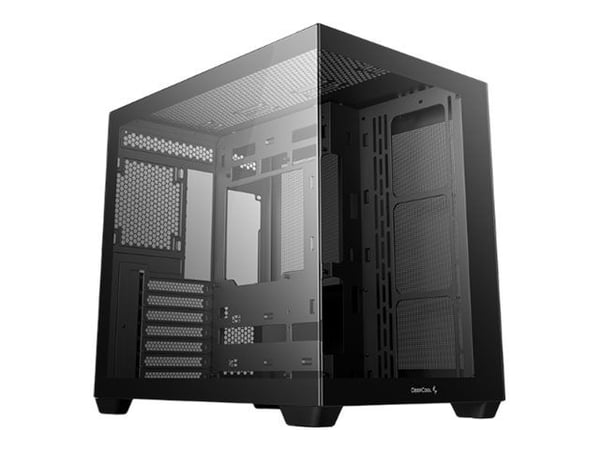 DeepCool CG530 - Midi-torn - ATX - genomskinlig sidopanel (härdat glas) - ingen strömförsörjning (ATX / PS/2) - svart - USB/ljud