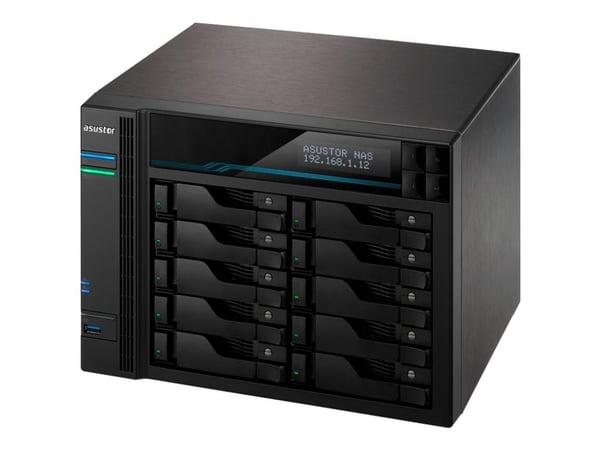 Asustor AS7110T, NAS, Työpöytä, Intel® Xeon®, 180 TB, Musta