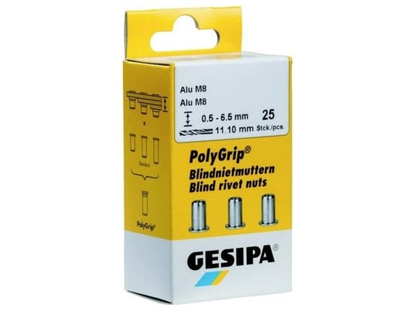 Gesipa blindnaglemutter (Ø x L) 9 mm x 18 mm M6 rustfritt stål 25 stk