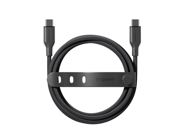 empower by PanzerGlass - USB-kabel - USB-C (hann) til USB-C (hann) - USB 2.0 - 48 V - 5 A - 1.2 m - Hurtiglading opptil 240W - romsvart