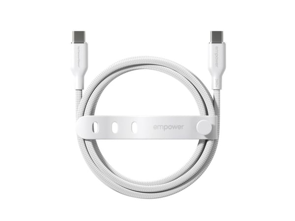 empower by PanzerGlass - USB-kabel - USB-C (hann) til USB-C (hann) - USB 2.0 - 48 V - 5 A - 1.2 m - Fast Power Charging (240W) - sølvhvit